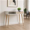 Dmora - Consolle Annabelle, Tavolo multiuso, Mobiletto d'appoggio, Scrivania da corridoio, 103x44 h90 cm, Bianco e Quercia