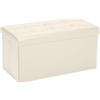 COSYLAND Pouf Contenitore Pieghevole 110L - Panca Contenitore da Interno in PVC Impermeabile - Cassapanca Contenitore Multiuso, Puff Salvaspazio Robusto e Facile da Spostare - 76x38x38 cm (Crema)