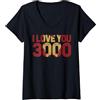 Marvel Donna Marvel Avengers Endgame Iron Man I Love You 3000 Text Fill Maglietta con Collo a V