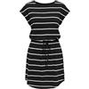 ONLY Abito Estivo da Donna in Jersey a Righe, Nero, XS