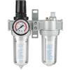 Ticfox 1/2 Filtro Regolatore Lubrificatore Aria Compressa, Manometro con filtro per compressore ad aria con separatore di olio e regolatore dell'acqua per compressore e utensili pneumatici
