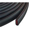 Protalwell Bordo bordo, bordo in gomma da 1 mm, flessibile autoadesivo a U canale, protezione per bordi taglienti, lamiera e porte auto, protezione per portiera auto, colore nero, 3 m