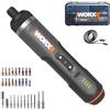 WORX Kit di accessori WX242L con cacciavite al litio da 4 V, 30 pezzi | Driver senza fili con batteria ricaricabile, nero/argento, per fai da te, montaggio, installazione e riparazione di mobili