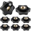 FYting Stella Testa Serraggio Dadi M8,8 Pezzi Dado Di Serraggio Nero Manopola di bloccaggio con filettatura femmina dado in plastica nera M8 per attrezzature industriali per macchinari-32mm