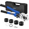 VORXEON Set 8-Ton Pinza a Crimpare Idraulico con 4 Matrici TH (16/20/26/32mm), Pistola a Pressa Professionale per Tubi Multistrato in Plastica Alluminio PEX PB, Testa Girevole 360°