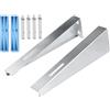 BESPORTBLE Staffa in Acciaio Inox per Scaldabagno, a Parete | Finitura Lucida, 2 Pezzi, per Bagno, Design Triangolare, Colore Argento, 33x11x3,5cm