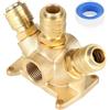 SWAWIS Distributore Aria Compressa Da Parete Accessorio | Aria Compressa Ottone Scatola Parete Aria Compressa con 3 Innesti Rapidi Attacco Aria Compressa (3 x NW 7,2 Innesti)