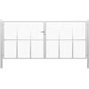 vidaXL Cancello da Giardino in Acciaio Zincato 400x200 cm Argento