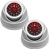 JUSTOP 2x Dome Dummy CCTV Camera Esterna / Interna Impermeabile Con Reality LED Luce Falso CCTV Cam - Bianco (confezione doppia)