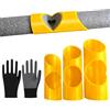Dulynva 3 Pezzi Strumento di Taglio per Isolamento Tubi In Schiuma 15mm/22mm/28mm Attrezzi per Tagliatubi Tubi Isolanti Guida Clip Set di Utensile da Taglio tubo Isolante Termica con Guanti (Giallo)