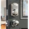 Veise Serratura per porta d'ingresso senza chiave con 2 manopole, serratura elettronica retroilluminata con set di maniglie, blocco automatico, codici monouso, catenaccio intelligente per porta