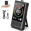 kungfuren Rilevatore Monossido di Carbonio: Rilevatore di Monossido di Carbonio 3 in 1 con Temperatura e Umidità Allarme Sonoro e Luminoso Monitoraggio 2 Secondi USB Ricaricabile per Camper Campeggio Cucina