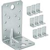 OMIDEAS 10 staffe angolari rinforzate (90 x 50 x 55 x 1,5) resistenti staffe angolari con perline per legno, legno, metallo, giunzione, connettore L zincato