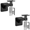 SOTECH Set di 2 supporti per corrimano Forge, regolabili a 40°, per corrimano rotondi con diametro di 45 mm (70 x 99 x 100 mm, acciaio nero verniciato a polvere) per un adattamento preciso alle scale
