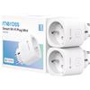 Meross Presa Connessa Matter (Tipo E), 16A Presa WiFi Compatibile con Apple HomeKit, Alexa, Google Home e Home Assistant, Misurazione dell' Energia per Pannello Solare Fotovoltaico, 2 Pezzi