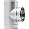 MAKA change your life quality MAKA Raccordo a T 90° per Canna Fumaria in Acciaio Inox, Ti Monoparete per Collegamento Stufa e Ispezione, per Legna Pellet e Caldaia (Ø 100 mm, AISI 304)