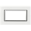 CILIA Placca 4/6 Moduli In Vetro TEMPERATO Compatibile MATIX E Supporto 504 506 Vari 4 Colori Disponibili Adatto per ristrutturazioni domestiche e industriali ecc (Bianco, 4 Moduli)