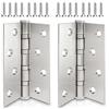 ECENCE Cerniere Porte Acciaio Inox 304 V2A 2 Pezzi - Argento | Acciaio inox 304 V2A Cuscinetti a sfera 4 punti di contatto Porte Legno