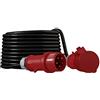 Doktorvolt Prolunga da 50 m, cavo CEE, cavo di alimentazione 400 V, 32 A, IP44, estensioni per cavi 5 x 4 mm2, per esterni, cavo in gomma, per cantieri, resistente all'olio