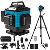 TICFOX Livella Laser Autolivellante 16 Linee, 4 X 360 °Livello Laser Autolivellante Verde, con Telecomando, 2×Batterie Ricaricabili 4800mAh per Lavori Costruzione e Decorazione D'interni(blu)