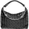 Generic HJDMO Borsa a mano in tessuto da donna in ecopelle borsa hobo con chiusura a zip borsa a tracolla lavoro quotidiano nero beige marrone caffè grigio, Nero , 21cm×12cm×13.5cm