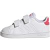 adidas Unisex - Bimbi 0-24 Advantage Lifestyle Court Two Hook-And-Loop Shoes, Cloud White / Real Pink / Core Black, 23.5 EU