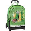 Franco Cosimo Panini MINECRAFT - Zaino Scuola Trolley Ufficiale Minecraft, Maniglia Regolabile, Trolley Staccabile, Spallacci Imbottiti e Regolabili, 2 Scomparti Principali, Tasche Frontali con Zip, 34x52Hx22 cm, Verde