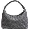Generic HJDMO Borsa a mano in tessuto da donna in ecopelle borsa hobo con chiusura a zip borsa a tracolla lavoro quotidiano nero beige marrone caffè grigio, Grigio caldo [opaco], 21cm×12cm×13.5cm