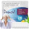 Drench! Medical Shampoo Cap - 24 Pack - Lavaggio dei capelli senza acqua - Cappa per lavaggio con balsamo per persone costrette a letto - con aloe vera, vitamina E e provitamina B5