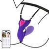 Qcpuuu Vibratore a forma di farfalla con APP, vibrazione per clitoride femminile, con 9 modalità di vibrazione, vibratore indossabile per mutandine, doppio clitoride