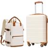 COOLIFE Valigia Bagaglio a Mano 55x35x20, Zaino Bagaglio a Mano 40x30x20 | Valigia Ryanair per Viaggi Brevi, Leggera in ABS+PC, Lucchetto TSA, Cerniera YKK, Maniglia Telescopica, Ruote Girevoli a 360°