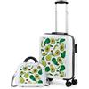 ITACA - Set Valigia Media e Valigia Bagaglio a Mano. Set Valigie Rigide per Viaggi Aereo - Set Trolley Valigia Rigida - Set Valigie Rigide con Lucchetto, Bianco