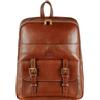 Time Resistance Zaino da Uomo in Pelle Fatto a mano in Italia da Esperti Artigiani - Zaino da Uomo in Pelle Vintage con Tasca Antifurto sul Marrone Cognac