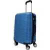 R.Leone Valigia da 1 Fino a Set 3 Bagaglio a mano 55x40x20 Ryanair Vueling adatto Iberia Wizzair EasyJet, Medio, Grande 4 Ruote ABS 6112 (Azzurro, M - Valigia Media)