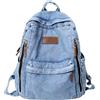 TLINGMEIXIAN Confezione da 4 zaini in denim vintage, in tela blu jeans, zaino per computer portatile per uomini e donne, zaino retrò per la scuola per viaggi, lavoro e studio-Xian