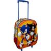 CARTOON Sonic e Shadow Zaino Trolley 3D Asilo 31 cm Bambini con Carrello