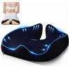 WUFANC Cuscino Coccige in Memory Foam, Cuscino Ergonomico Sedia Ufficio per Alleviare la Sciatica, Cuscino Sedia Ufficio Antiscivol, Rimovibile e Lavabile, Adatto per Sedie a Rotelle (Verde Celadon)