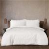 HUNTER BEDDING 100% Natural Bamboo 3 Piece Duvet Cover Set with Zipper, Soft & Cool Organic White Stripe Comforter Covers, Hotel Quality Finish and Anti Allergy Bedding, Single (172cm x 228cm)