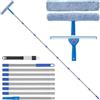 KeFanta Kit professionale per la pulizia delle finestre, 3 m, attrezzatura per la pulizia delle finestre, con manico lungo, spatola in silicone e panno in microfibra, con spazzola per la pulizia delle