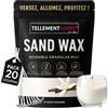TellementHappy | Cera per Candele in Sabbia 1kg 20 Stoppini Profumo vaniglia Sand Wax Ecologica e Riutilizzabile | Facile Creazione | Granelli di Cera Vegetale | Perfetto per DIY Candele Artigianali
