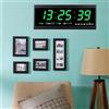 RUETERY Orologio digitale da parete a LED, grande orologio digitale con calendario, termometro, 480 x 190 x 30 mm, alimentazione cablata, parete o scrivania, orologio da parete per camera da letto, soggiorno
