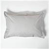Homescapes - Federa standard e king size in Oxford, 100% cotone egiziano in percalle da 200 fili, anallergico, Cotone, Silver Grey, King (19 x 36 / 48 x 91 cm)