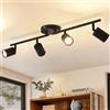 ANWIO Faretti da Soffitto Regolabili Base Rettangolare,Faretti da Parete,Plafoniera Vintage con 4 Faretti LED GU10,Lampadario,Lampada da Soffitto per Negozio,Cucina,Camera da Letto,Lampadine Escluse