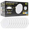 CLAR - Faretti LED da Incasso per Cartongesso, Faretto LED Incasso, CCT (3000ºk-4000ºk-6500ºk), 6W (Pack 10)