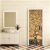 ZZDXL Adesivi Per Porte 95X210Cm Albero Della Vita Arte Moderna 3D Adesivo Di Porta, Buccia E Bastone Vinile Rimovibile Porta Decalcomanie Per La Decorazione Domestica