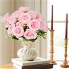 EUWLY Bouquet di 4 peonie artificiali di lusso, in seta realistica al tatto, con steli, per matrimoni, decorazione per la casa, vasi, centrotavola, non appassisce (rosa chiaro, peonia)