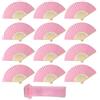 lalago 12 Pezzi Ventaglio Matrimonio, Ventaglio Legno, Ventaglio Carta Rosa, Ventagli Matrimonio Personalizzati per Bomboniere Gadget Matrimonio Decorazioni Matrimonio Accessori DIY Decorazione Murale