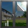 rabbitgoo Pellicola Specchio per Vetri Finestre Privacy con Kit di Installazione, Adesivo Statico, Pellicola Specchio Anti Sole Anti UV Controllo del Calore per Casa Ufficio, 90x200cm, Nero Argento
