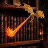 APRILADY Dragon Bookshelf Nook Light,Decorazione per mensole fantasy sputafuoco,Lampada da scaffale per libri a LED Vintage Floating Dragons Decor,Luce notturna a LED calda,Regalo amante dei libri,Espositore