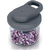 Zyliss Easy Pull Tritatutto Manuale, 800 ml, 3 Lame in Acciaio Inox, Tritatutto per Tritare Cipolle, Tagliare, Frullare Verdure, Carni, Noci Facilmente, Grigio